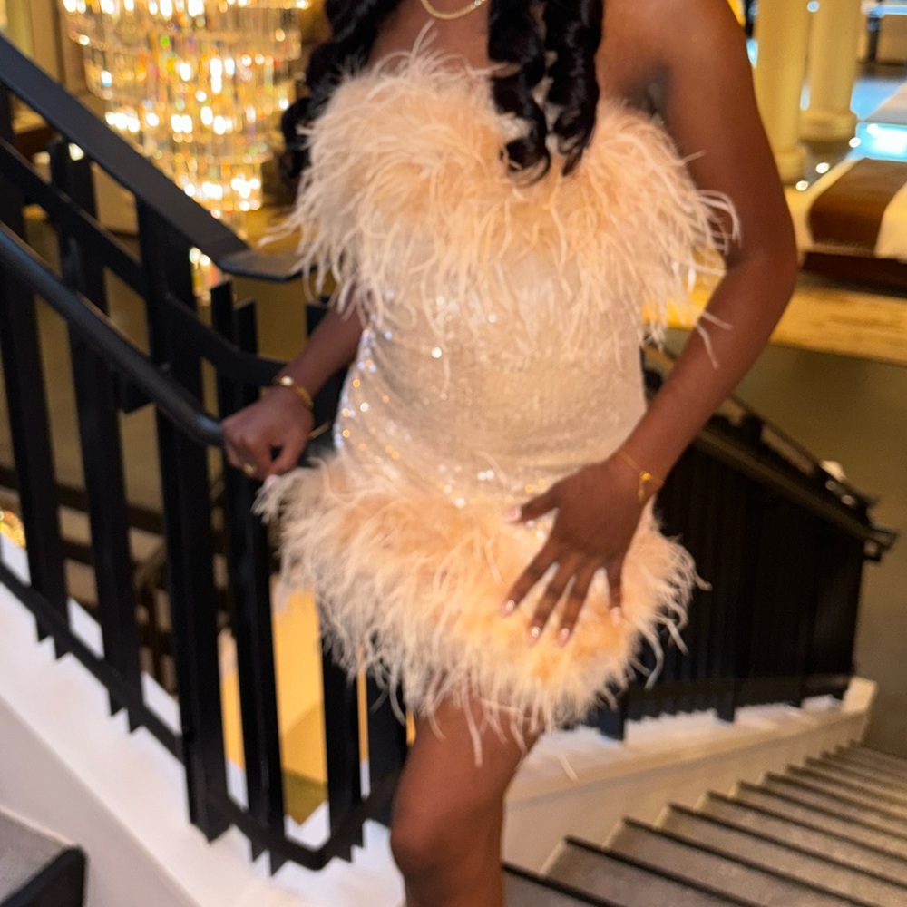 Sequin Fur Dress